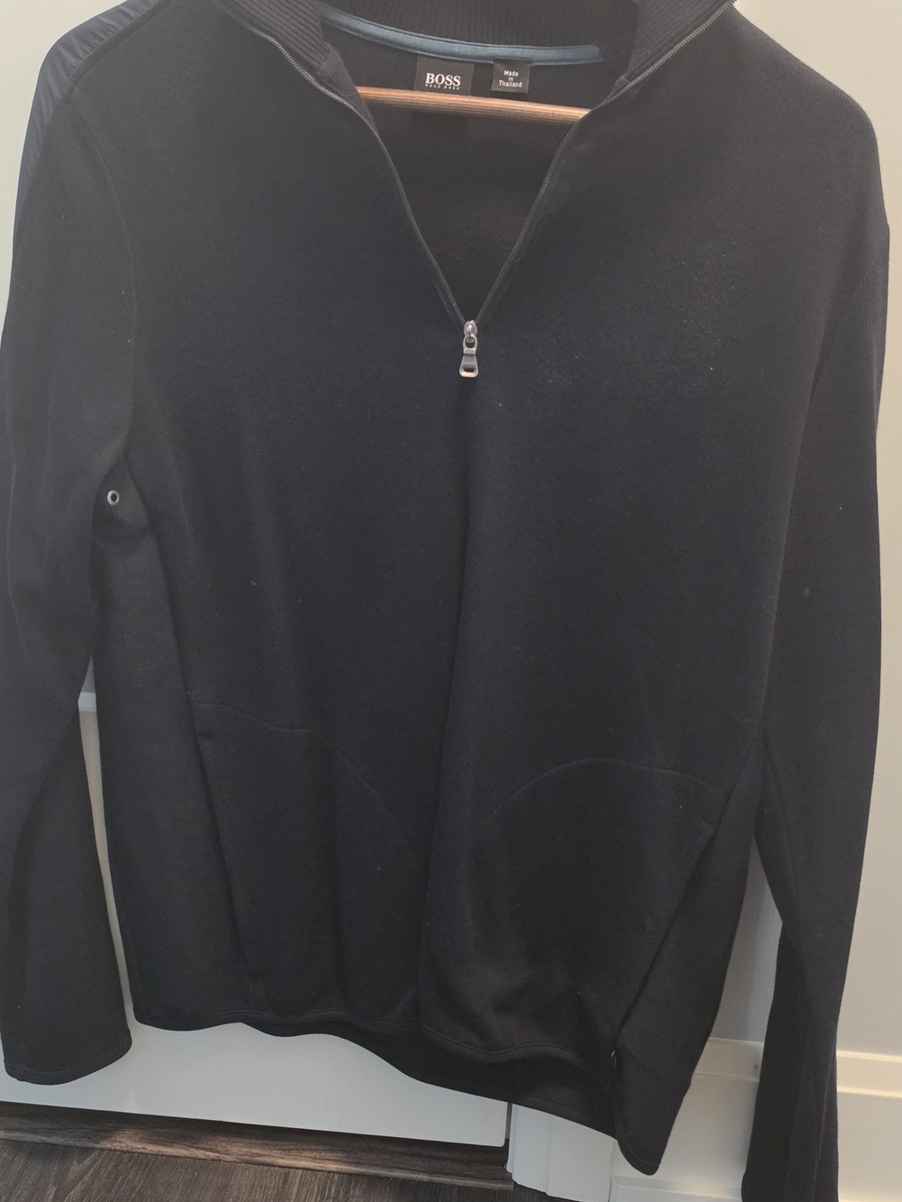 Hugo Boss Men’s Black Quarter-Zip Sweater